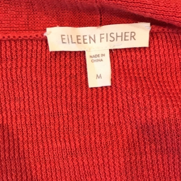 EILEEN FISHER Linen Open Front Cardigan Sweater Size Medium - Picture 9 of 10